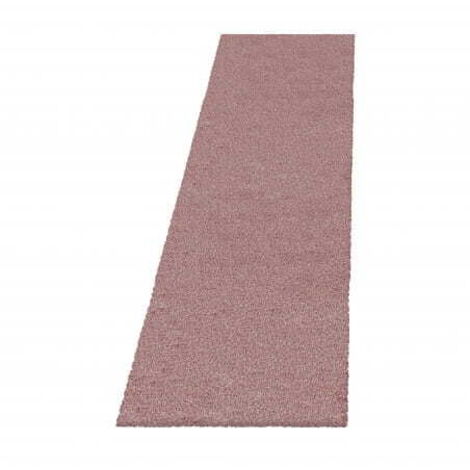 Ayyildiz  Tapis à poils longs Shaggy - Ultra doux et moelleux - Chambre à coucher - rose - 80x250 cm
