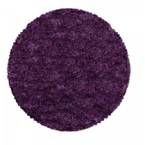 Ayyildiz  Tapis à poils longs Shaggy - Ultra doux et moelleux - Chambre à coucher - Violet - 200x200 cm