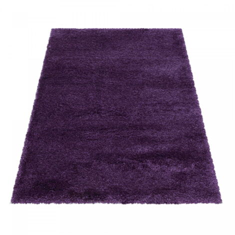 Ayyildiz  Tapis à poils longs Shaggy - Ultra doux et moelleux - Chambre à coucher - Violet - 280x370 cm