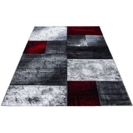 Ayyildiz Tapis Moderne - Géométrique - Abstrait Design - Tapis Flottant Salon - Rouge - 340 cm x 240 cm