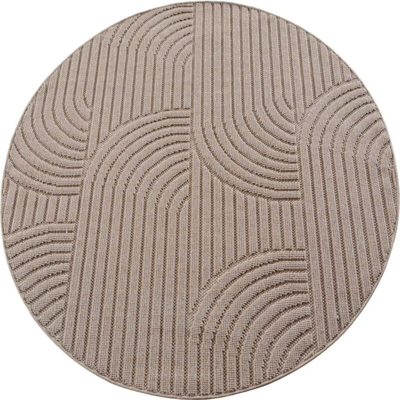 Ayyildiz Tapis Moderne - Structure 3D Cube - Motif Tressage - Salon Tapis Court - beige - 160 cm x 160 cm