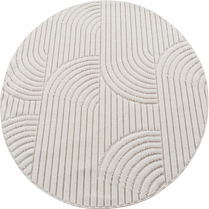 Ayyildiz Tapis Moderne - Structure 3D Cube - Motif Tressage - Salon Tapis Court - creme - 160 cm x 160 cm