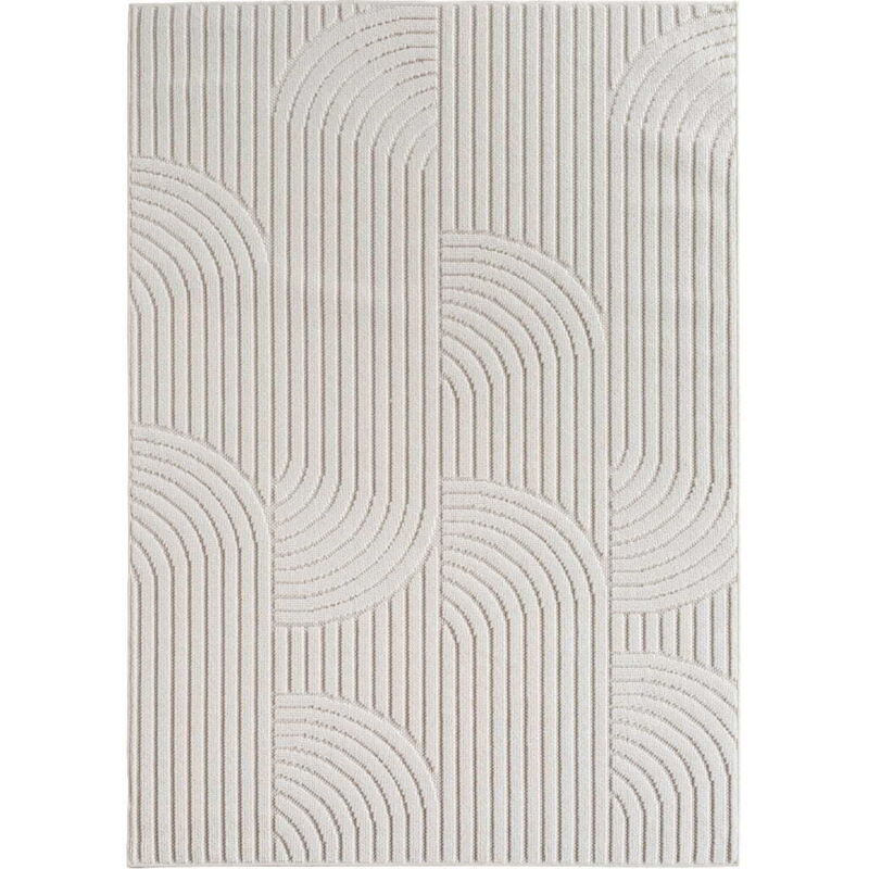 Ayyildiz Tapis Moderne - Structure 3D Cube - Motif Tressage - Salon Tapis Court - creme - 60 cm x 110 cm