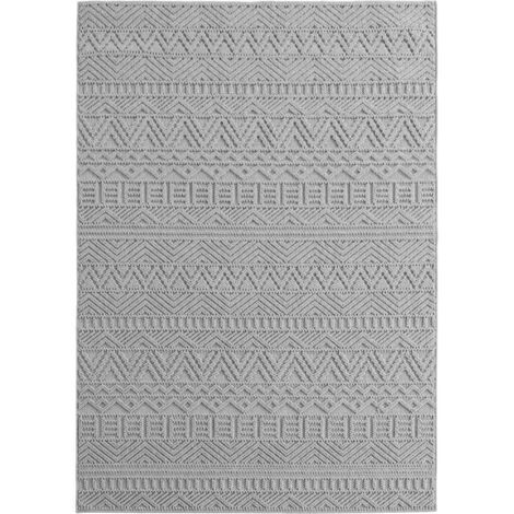 Ayyildiz Tapis Moderne - Structure 3D Cube - Motif Tressé - Salon Tapis Court - Gris - 240 cm x 340 cm