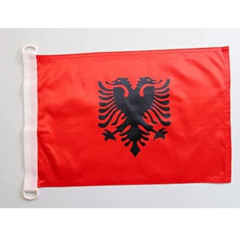 AZ FLAG Bandiera NAVALE Albania 45x30cm - Bandiera MARITIMA ALBANESE 30 x 45 cm Speciale nautismo