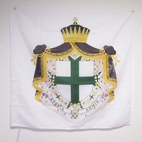 AZ FLAG Bandiera Ordine di San Lazzaro di GERUSALEMME 90x90cm - Bandiera Ordine Militare di Saint Lazare 90 x 90 cm Foro per Asta