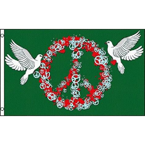 AZ FLAG Bandiera Peace And Love Colomba 150x90cm - Bandiera della Pace 90 x 150 cm
