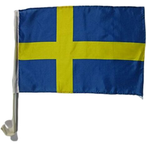 AZ FLAG Bandiera per Auto Svezia 45x30cm - BANDIERINA da Auto Svedese 30 x 45 cm