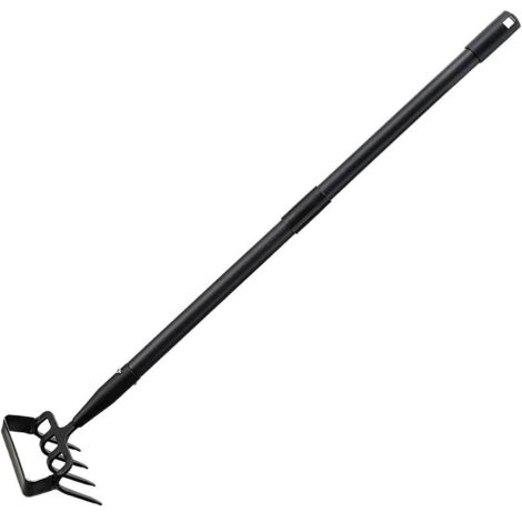 Azada de jardín con rastrillo, azada manual para labrar y desherbar, cultivador manual de jardín, ancho ajustable de 160 cm.