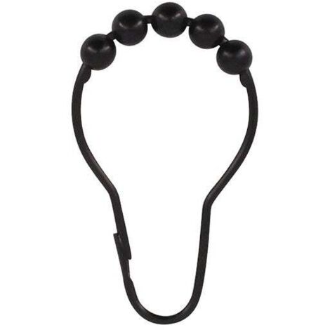 AZAO Lot de 12 anneaux de douche L. 7.5 cm, SENSEA noir