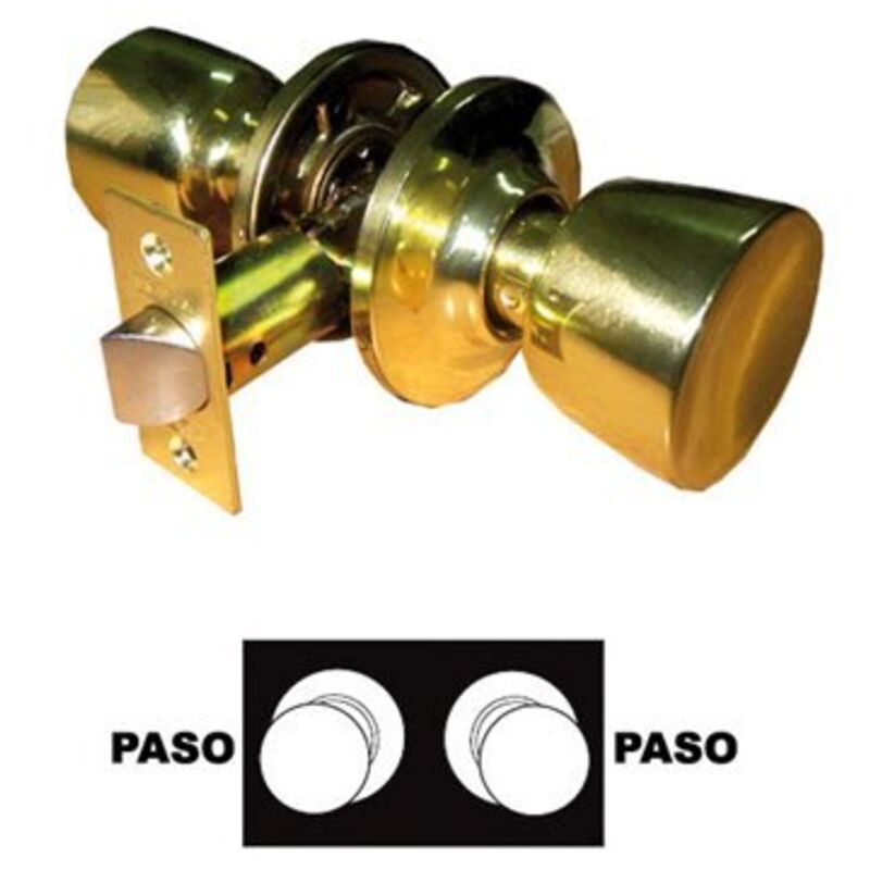 Azbe - Tesa R.3505-60.70 Bouton de passage en laiton mat - tesa 3505 - Bouton rotatif tulipe pour portes de passage
