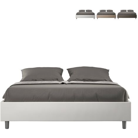 Azelia M lit double sommier 160x190 container  Couleur: Blanc - Version: Modèle standard