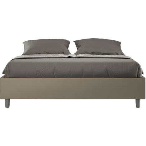 Azelia M lit double sommier 160x190 container  Couleur: Marron - Version: Avec coffre de rangement