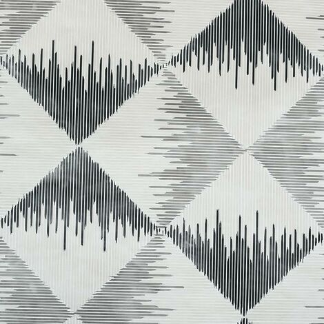 Aztec Geometric Mono Black And White Wallpaper Diamond Design Striped