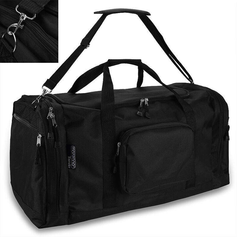 

Deuba - Monzana Bolsa Deportiva Azul 70cm Bolso para Gimnasio 90L con 2 Bolsillos laterales con Cremallera Bolsa de Viaje Unisex Negro - Negro