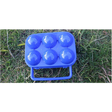 (Azul) Huevera portátil de plástico, plegable con 6 compartimentos, gran capacidad, organizador para refrigerador y contenedor para frutas y verduras.