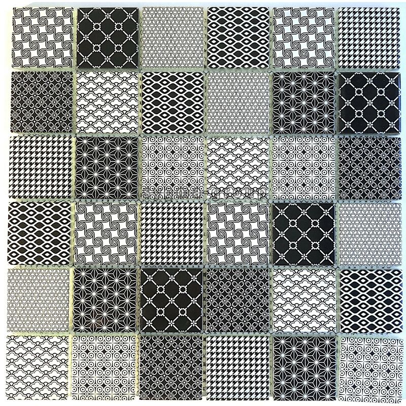 

Sygma Group - Azulejo de vidrio patrón negro cocina de pared y baño mv-salax