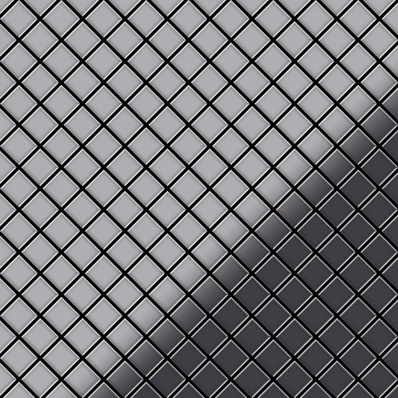 

Azulejo mosaico de metal sólido Acero inoxidable Marine pulido espejo gris 1,6 mm de grosor ALLOY Diamond-S-S-MM 0,91 m2