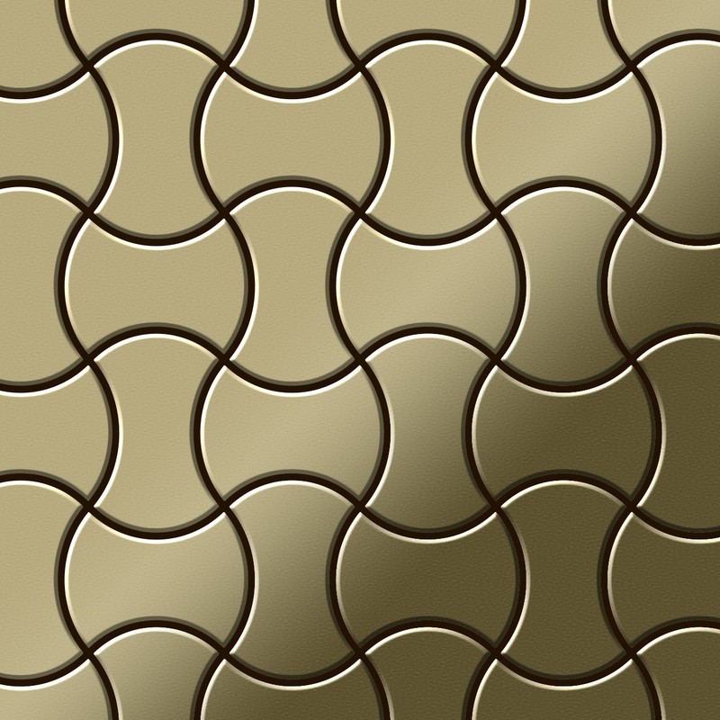 

Azulejo mosaico de metal sólido Latón laminado oro 1,6 mm de grosor Infinit-BM diseñado por Karim Rashid 0,91 m2 - Alloy