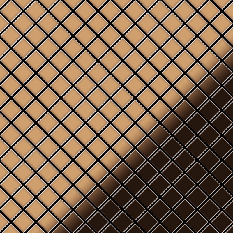 

Azulejo mosaico de metal sólido Titanio Amber espejo cobre 1,6 mm de grosor ALLOY Diamond-Ti-AM 0,91 m2