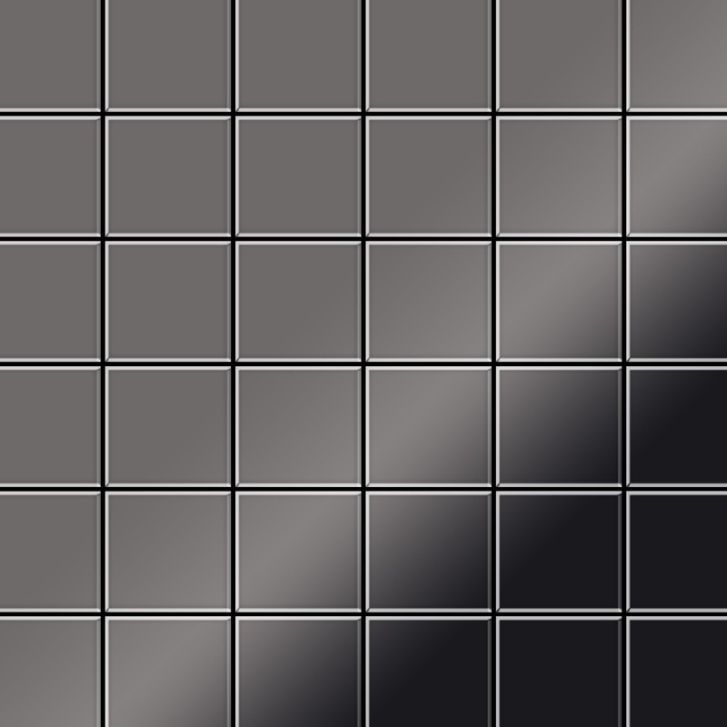 

Alloy - Azulejo mosaico de metal sólido Titanio Smoke espejo gris oscuro 1,6 mm de grosor Cinquanta-Ti-SM 0,94 m2