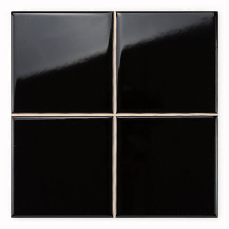 CERAMIC CONNECTION Azulejo Pure Negro Brillo 10x10 Gloss 20x20 PRECORTADO (10x10)