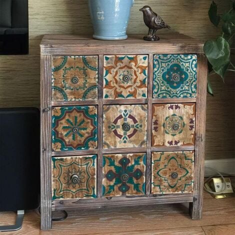 RNEMITERY Azulejos Adhesivos 20x20 Estilo Industrial Salpicadero Adhesivo para Ladrillo de Cocina, 24 Piezas Pegatinas de Pared Azulejos Adhesivos de Pared para Baño y Cocina con Patrones de Azulejos Adhesivo M