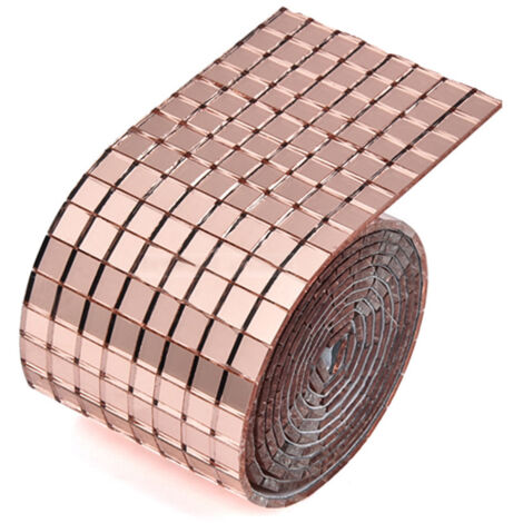 Azulejos autoadhesivos, azulejos de espejo de vidrio, pegatina de bola de discoteca cuadrada rosa para decoración de fiestas, marco de fotos, pegatina de bola.