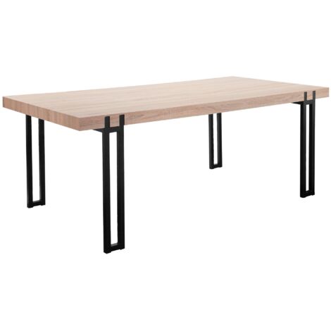 Azuma-Table à manger 160x90 cm 6 places en Chêne Nature Pieds Noir