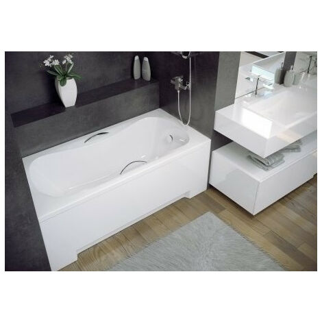 Azura Home Design – Baignoire VANESSA 160 x 70 cm – Acrylique renforcé en fibre de verre – Fond ergonomique pour confort – Installation rapide avec accessoires