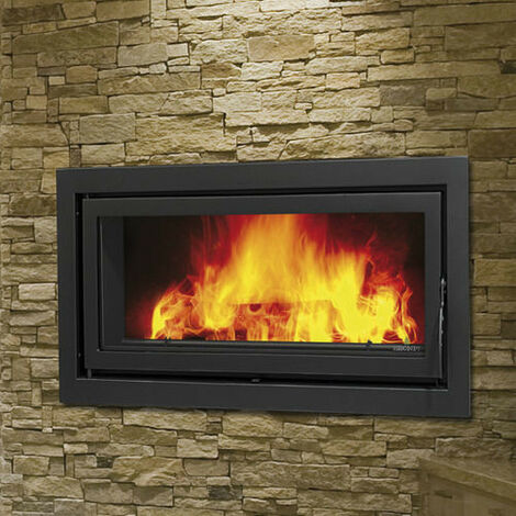 Azura Home Design – Insert cheminée à bois LONDRES-T 21 kW – Ventilation forcée 680W – Double combustion – Évacuation Ø200 mm – 4 sorties canalisables