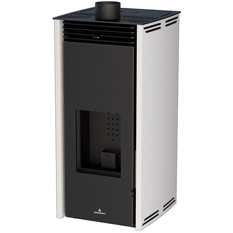 Azura Home Design – Poêle à granulés 6 kW – Système double combustion – Évacuation des fumées 80mm – Autonomie 5-7h – Volume chauffé 125m3