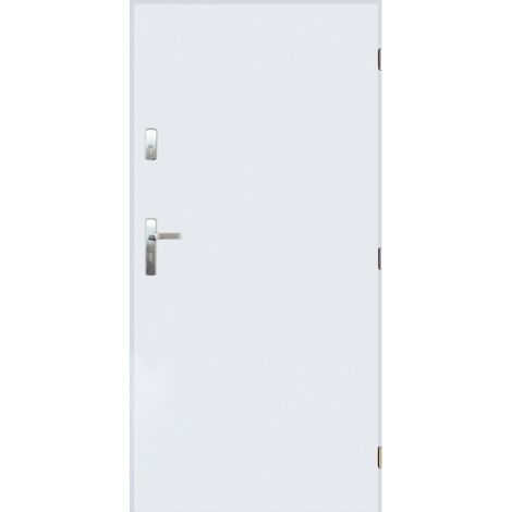 Azura Home Design – Porte d'entrée acier inoxydable 80/90 cm blanc – Charnières 3D réglables – Deux verrous 3 points – Isolation thermique A