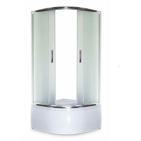 Azura Home Design – Receveur et paroi de douche d'angle 90x200 cm – Verre trempé anti-calcaire – Portes coulissantes – Acrylique ABS ultra-résistant