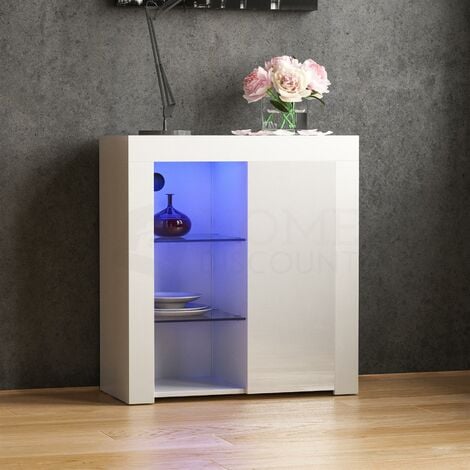 main image of "Azura LED Sideboard 1 Door Modern High Gloss Storage Cabinet Cupboard"