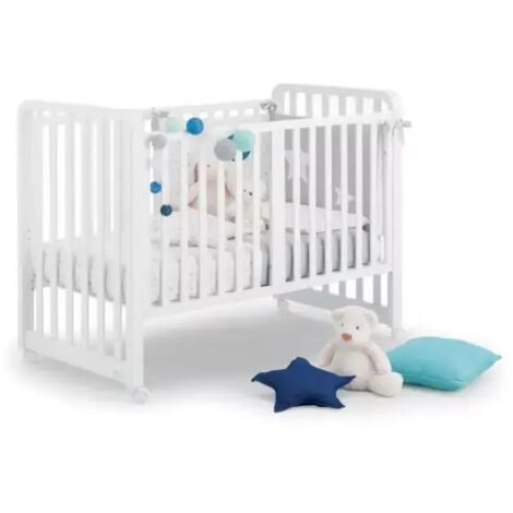 AZZURRA Lit bébé Evolution Glam 9 En 1 Blanc Avec Tuile Gris