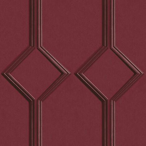 main image of "Azzurra Wallpaper Belgravia Décor Wood Panel 3D Effect Contemporary Red"