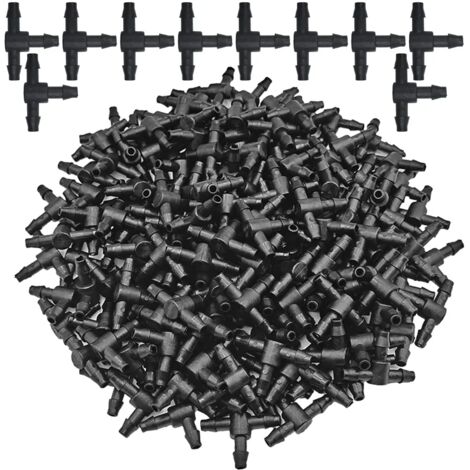 (B-50PCS) 50 raccords en T à 3 voies en plastique avec barbes pour tuyaux d'arrosage de 4/7 mm, micro-irrigation goutte à goutte, outils de jardin