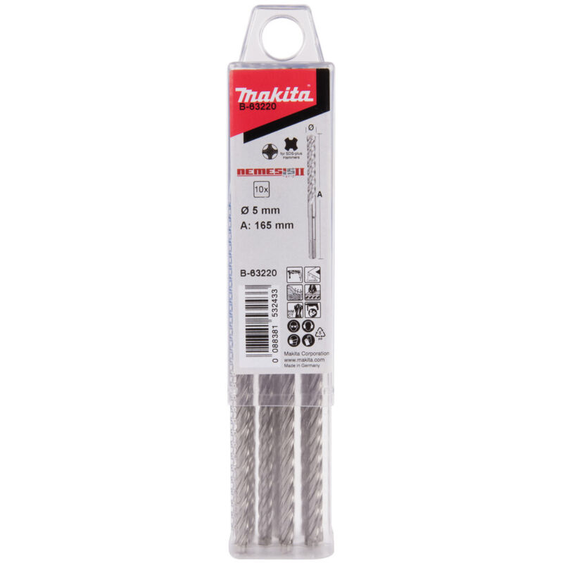 B-63220 Brocas SDS-PLUS Némesis II 6x165 mm, 10 pcs