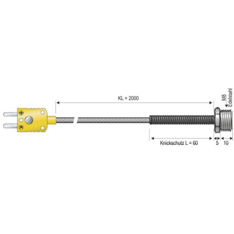 B + B Thermo-Technik 0625 1445-06 Einschraubfühler  -50 bis +400 °C  Fühler-Typ K