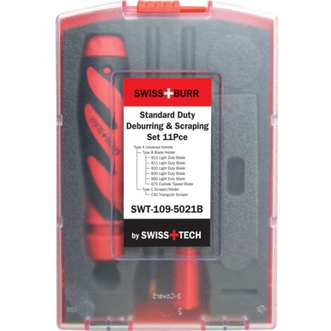 SwissBurr B & C Standard Duty Deburring & Scraping Set 11PC
