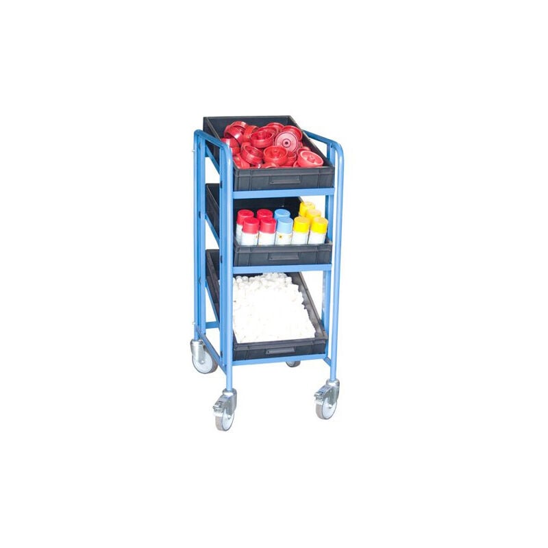 Chariot à bacs et plateau pivotant 410x610mm - 3 bacs 600x400x120mm - 880006501