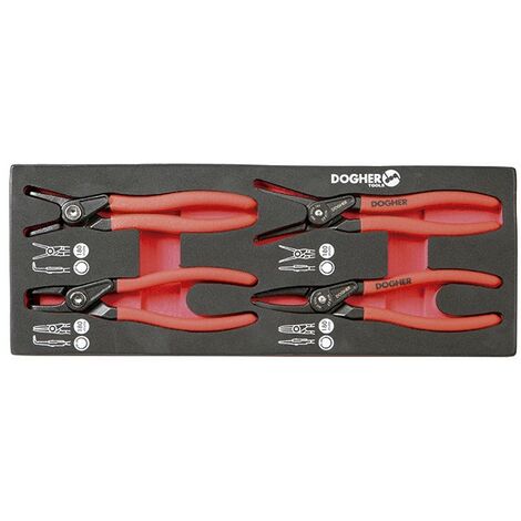 B. Combi, 1/4, 4 pinces Seeger Pro (180 mm)  DOGHER 220X-080