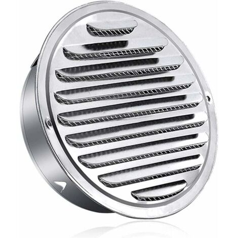 B- Griglia di ventilazione in acciaio inox rotonda da 100 mm Griglia di ventilazione in metallo Griglia di protezione dalle intemperie con protezione dagli insetti Griglia di ventilazione Griglia di v