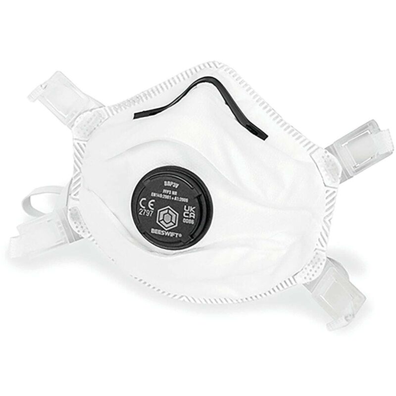 Beeswift FFP3 Moulded Valved Cup Respirator Mask White - BS033