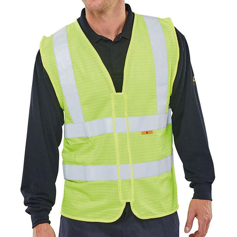 Beeswift Fire Retardant High Visibility Waistcoat Saturn Yellow 4XL - CFRWCSY4XL