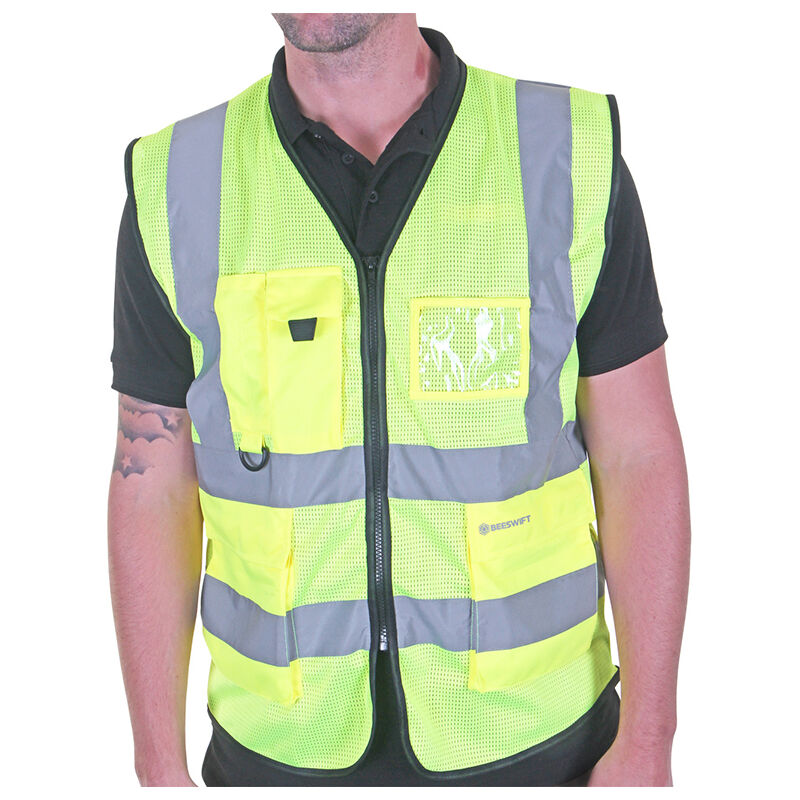 Beeswift - EXECUTIVE MESH WAISTCOAT S/Y SML - Hi Vis