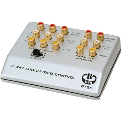 B-Tech 3-Way Audio Video Control (RCA), BT25S (Control (RCA) Silver)