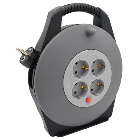 B-Tech Outdoor Kabeltrommel 10m – Robuste Kabelrolle mit Schuko-Stecker & Thermoschutz