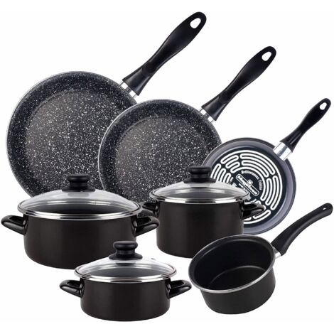 B07HFGJGGW Batería 10 piezas Magefesa: Batería cocina y 3 Sartenes Ø18/20/24 cm